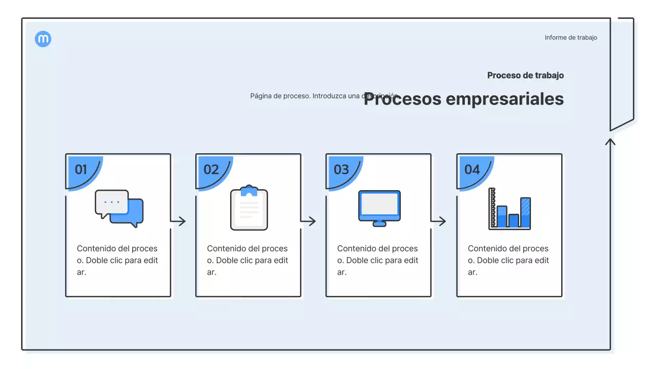 Formas de puntos con flechas azul claro kit de presentación empresarial