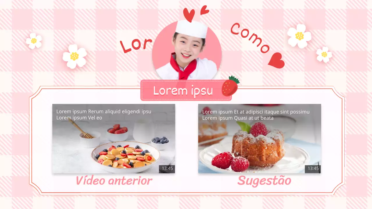 Última página de miniaturas da aula de culinária do YouTube