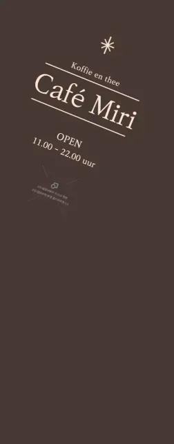 Promoot opening café op bruine achtergrond Medium