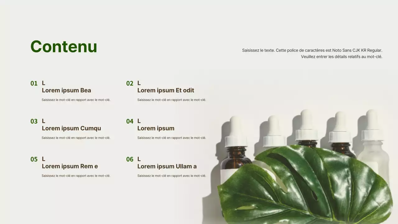 Proposition de produits cosmétiques pour hommes en brun et vert