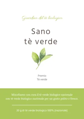 Promuovere l'introduzione di un semplice prodotto a base di tè verde in colore verde chiaro.