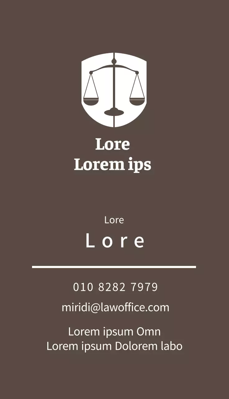 Logotipo marrón de bufete de abogados limpio