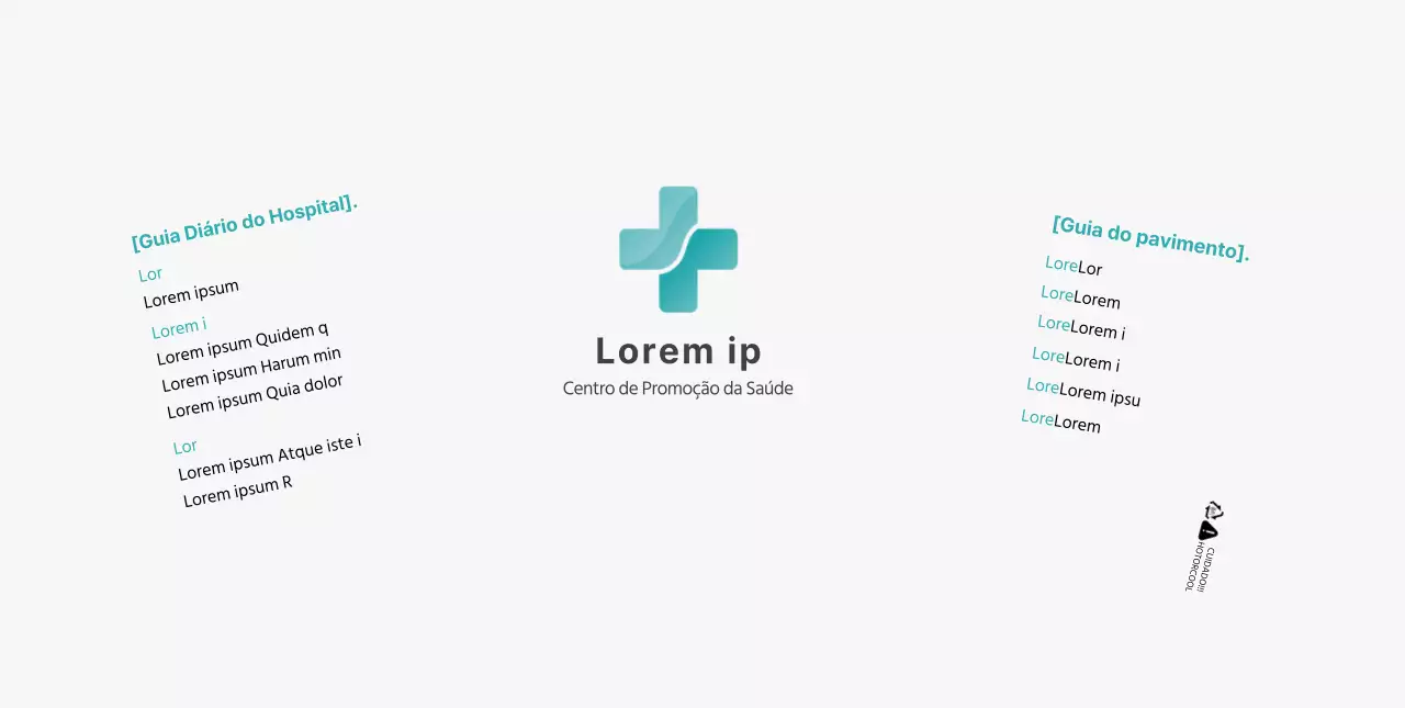 logótipo simples branco azul hospitalar