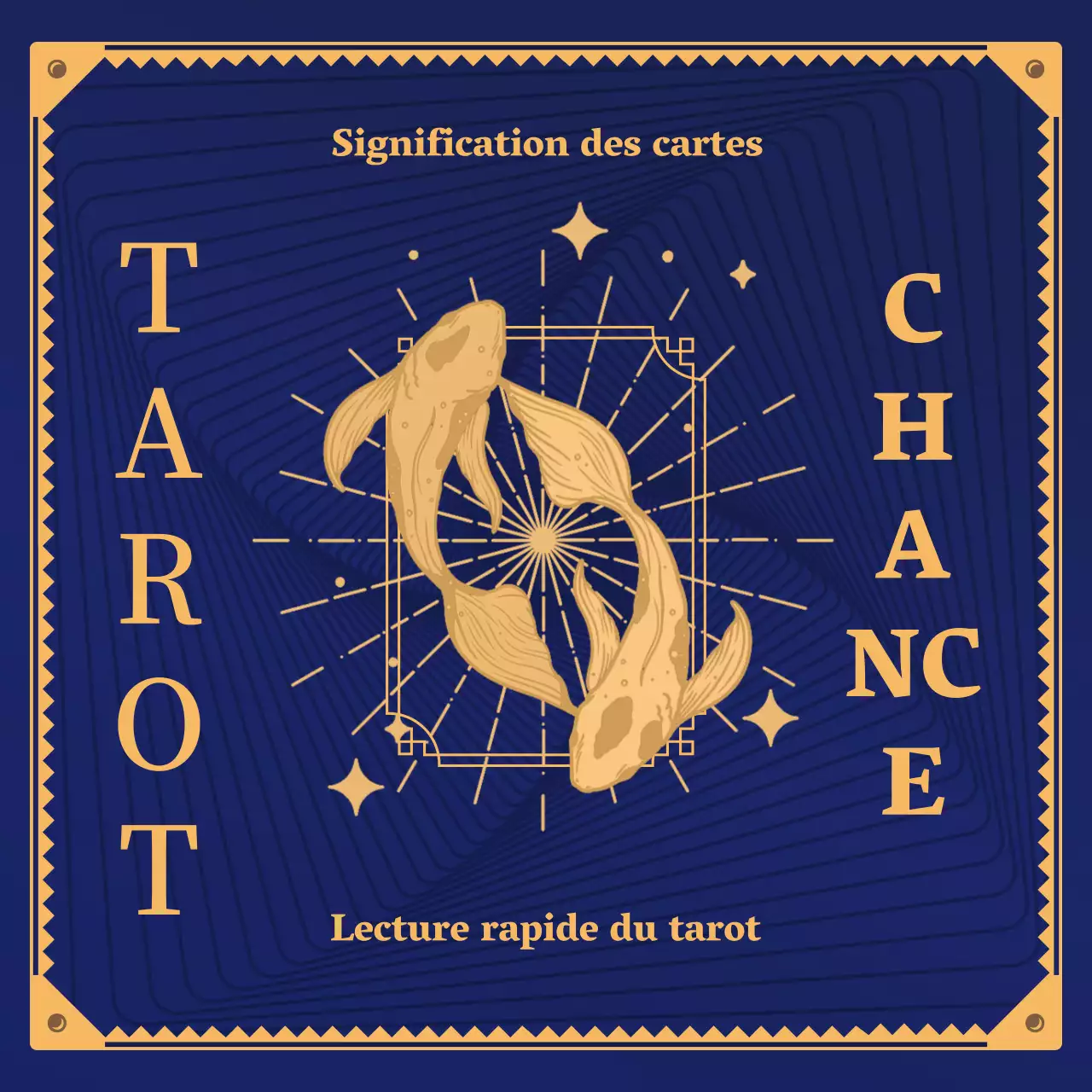 Concept de tarot horoscope du Nouvel An en bleu marine et beige