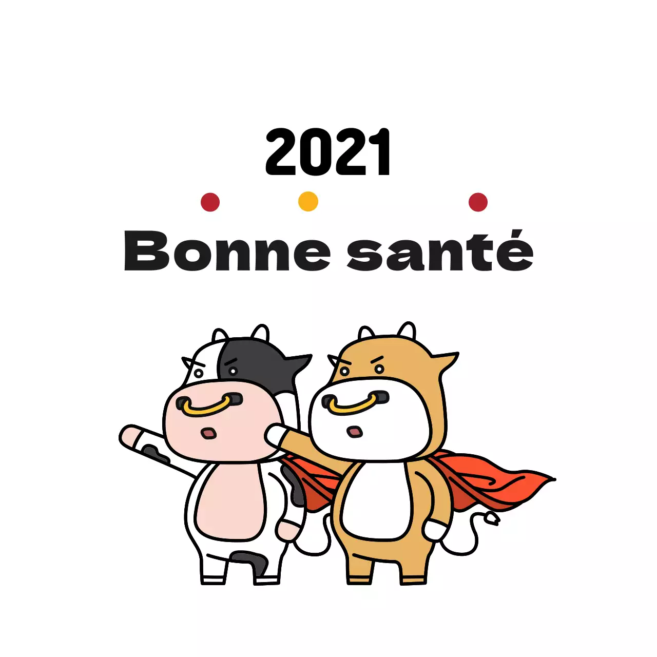 Mignonne étiquette de vœux pour le Nouvel An avec illustration blanche