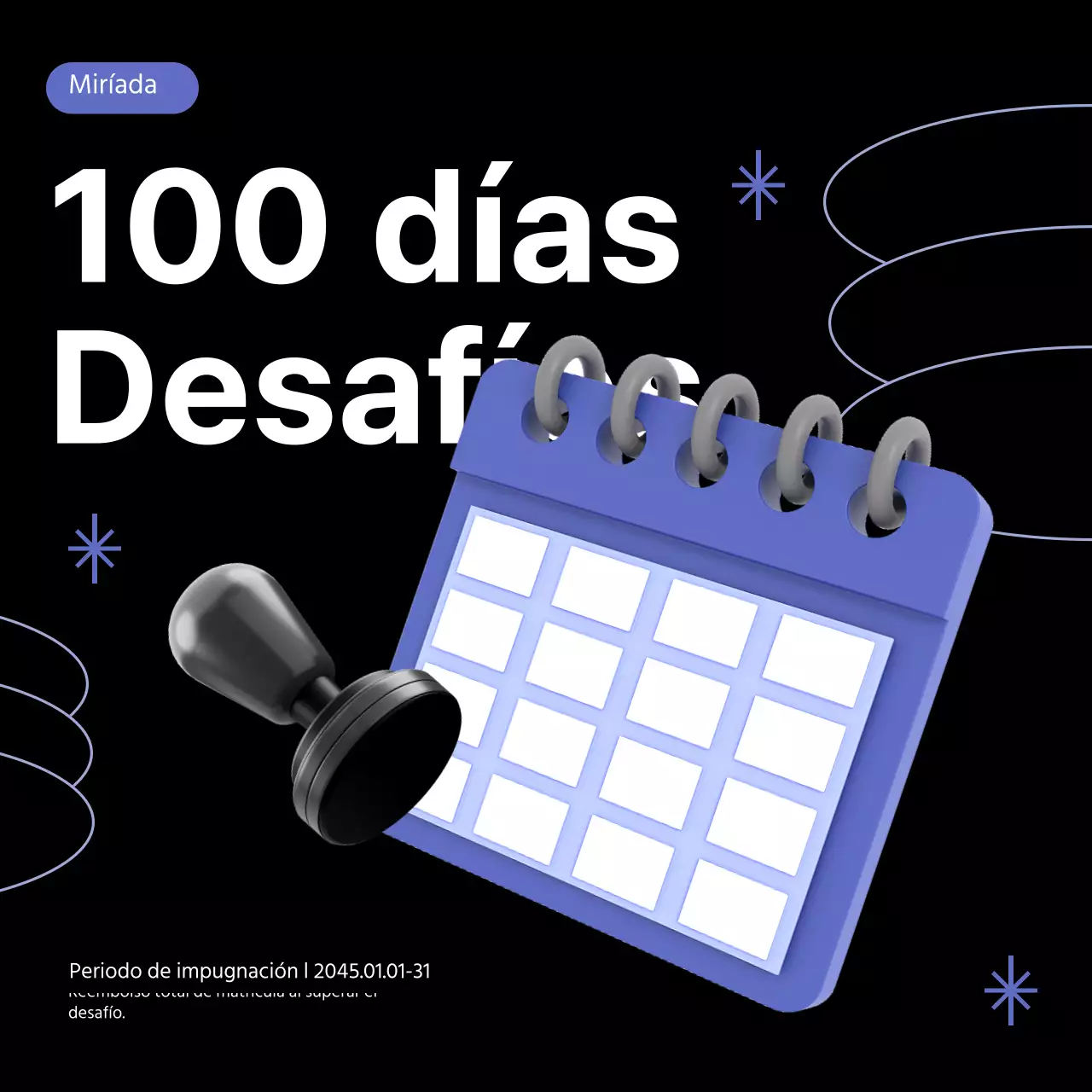 Black Purple Simple ChallengeFuentes de Instagram para eventos