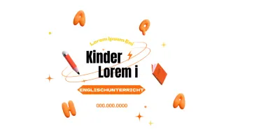 Englischunterricht für Kinder im attraktiven orange-schwarzen Look