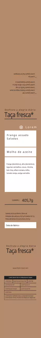 Etiquetas bege para embalagens de saladas