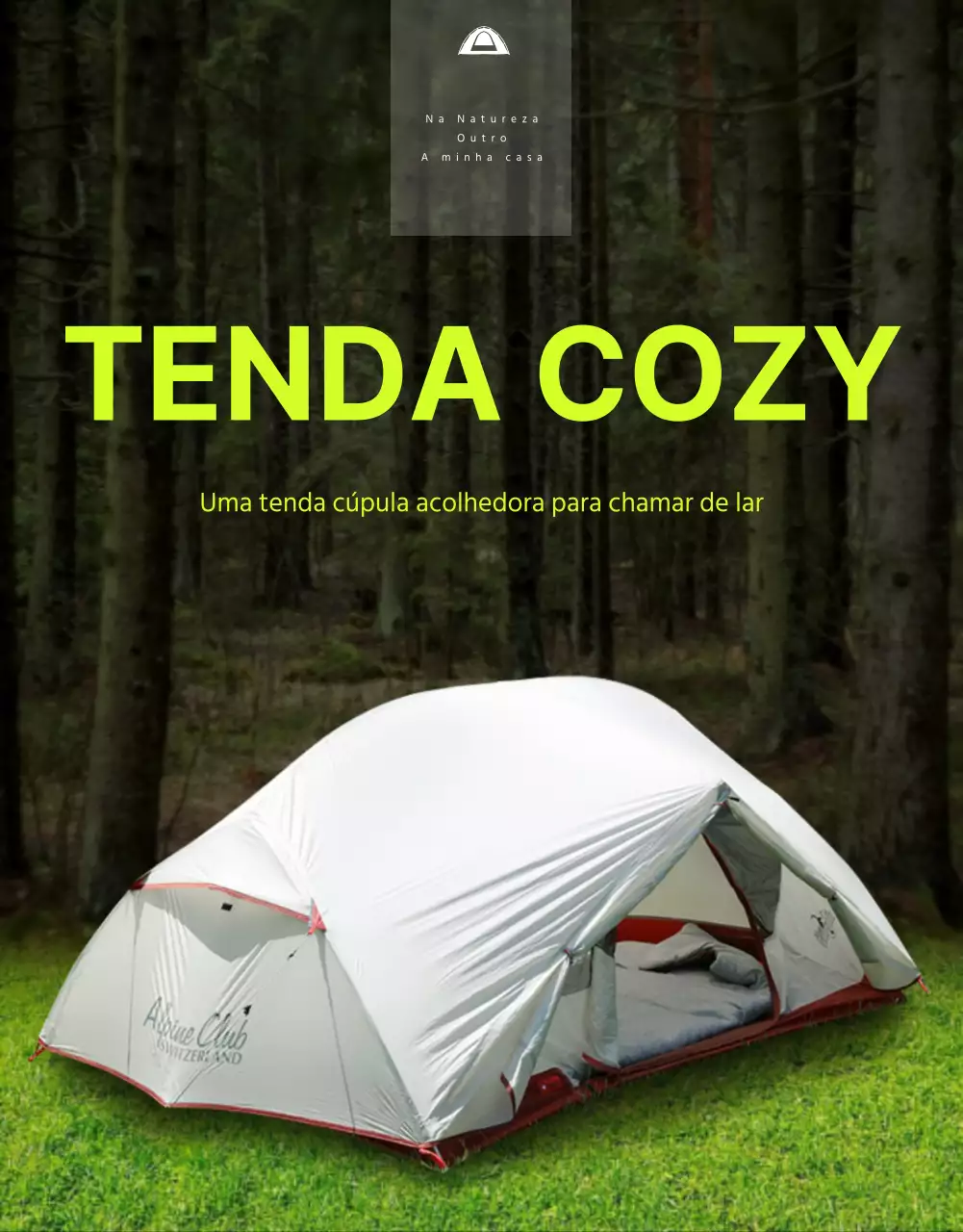 Tenda de cúpula Wadiz com um layout limpo em verde fluorescente