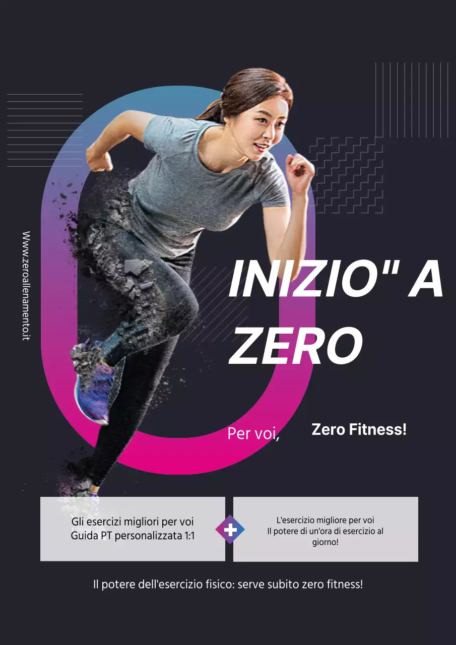 Promuovere la propria palestra con una foto scura di una donna che corre