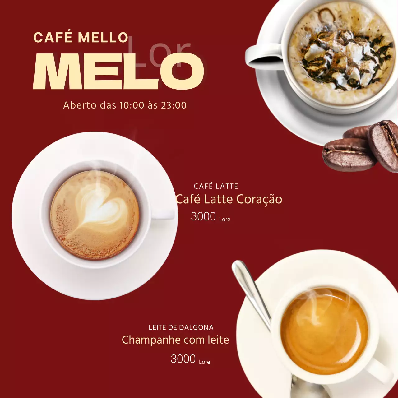 Um tema de café simples em bordeaux