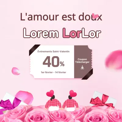 Événements de la Saint-Valentin sur le thème du rose romantique