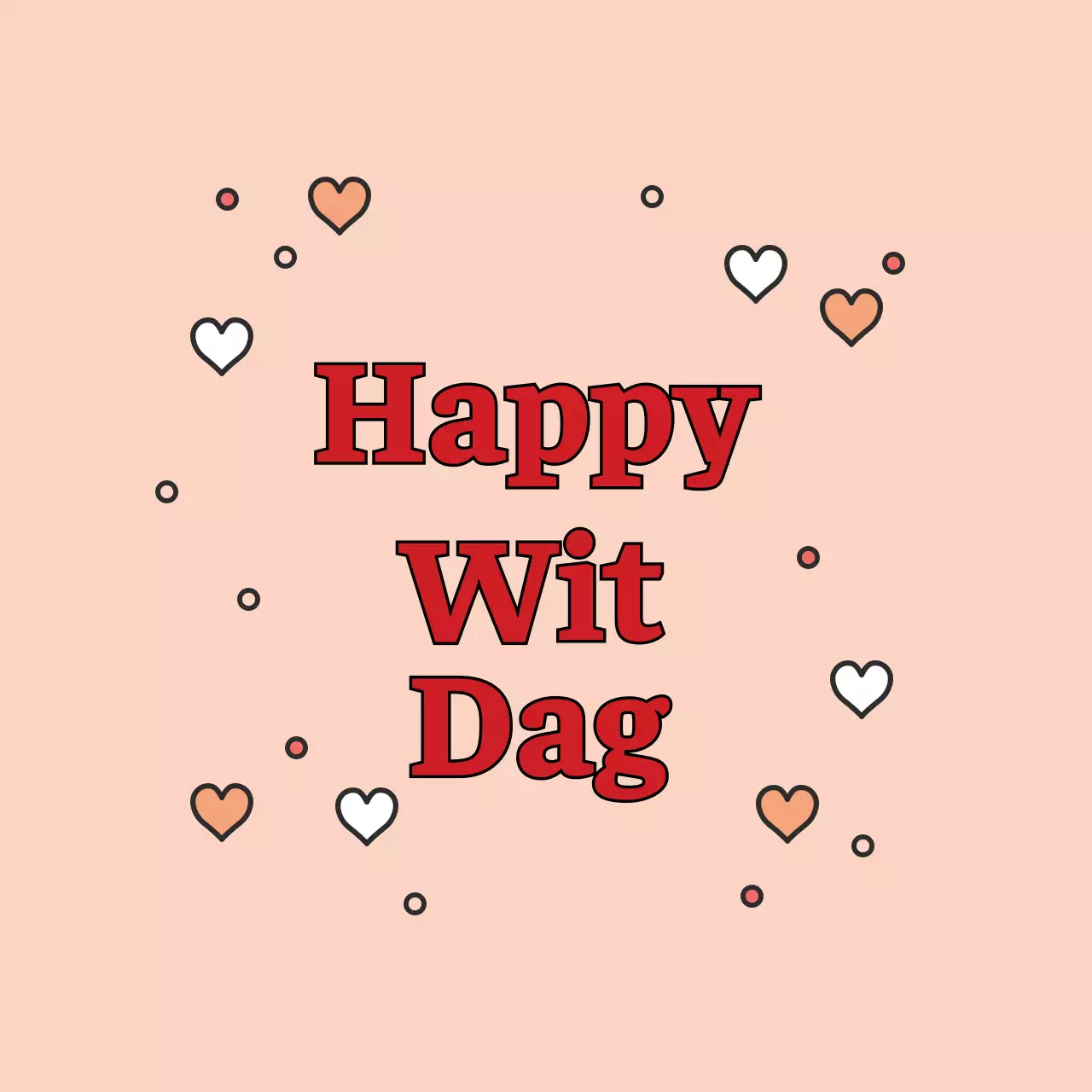 Roze illustratie kitscherig evenement wit daglabel