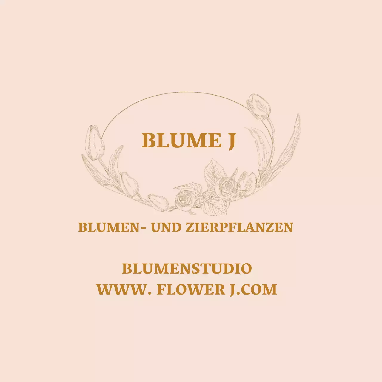Vintage Blumenladen Etikett mit beige Illustration