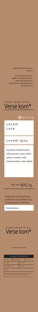 Beige nette saladeverpakkingsetiketten