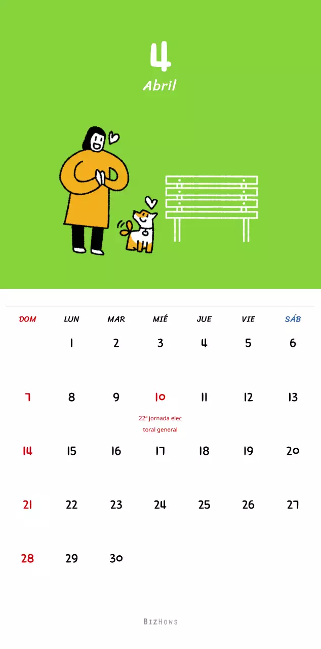 Calendario de Año Nuevo con simpáticas ilustraciones