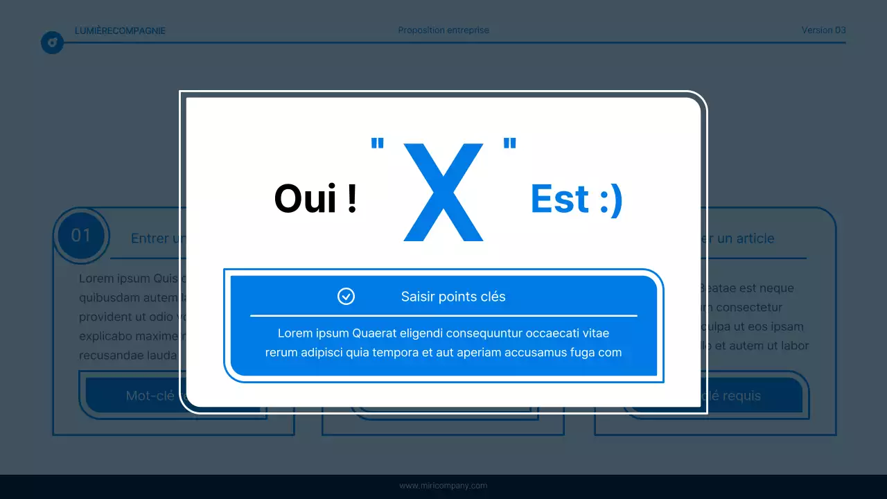 Rapport simple de surlignage de texte en bleu et blanc