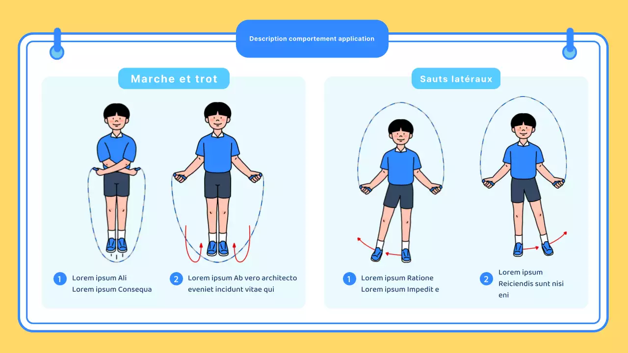 Jaune bleu illustration mignonne école éducation physique matériel de cours