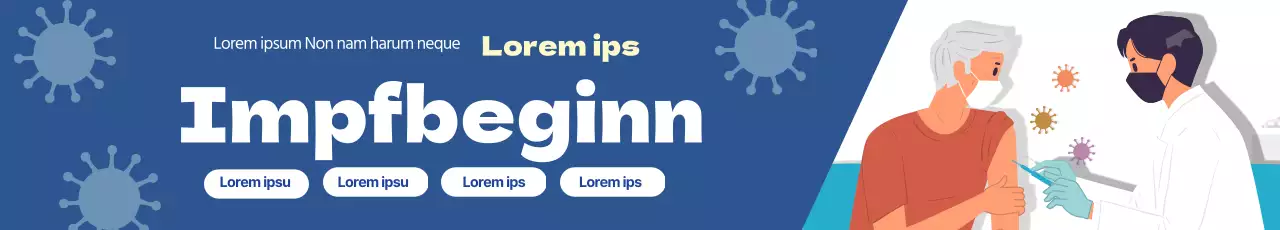 blaue Illustration sauberer Coronavirus-Impfstoff