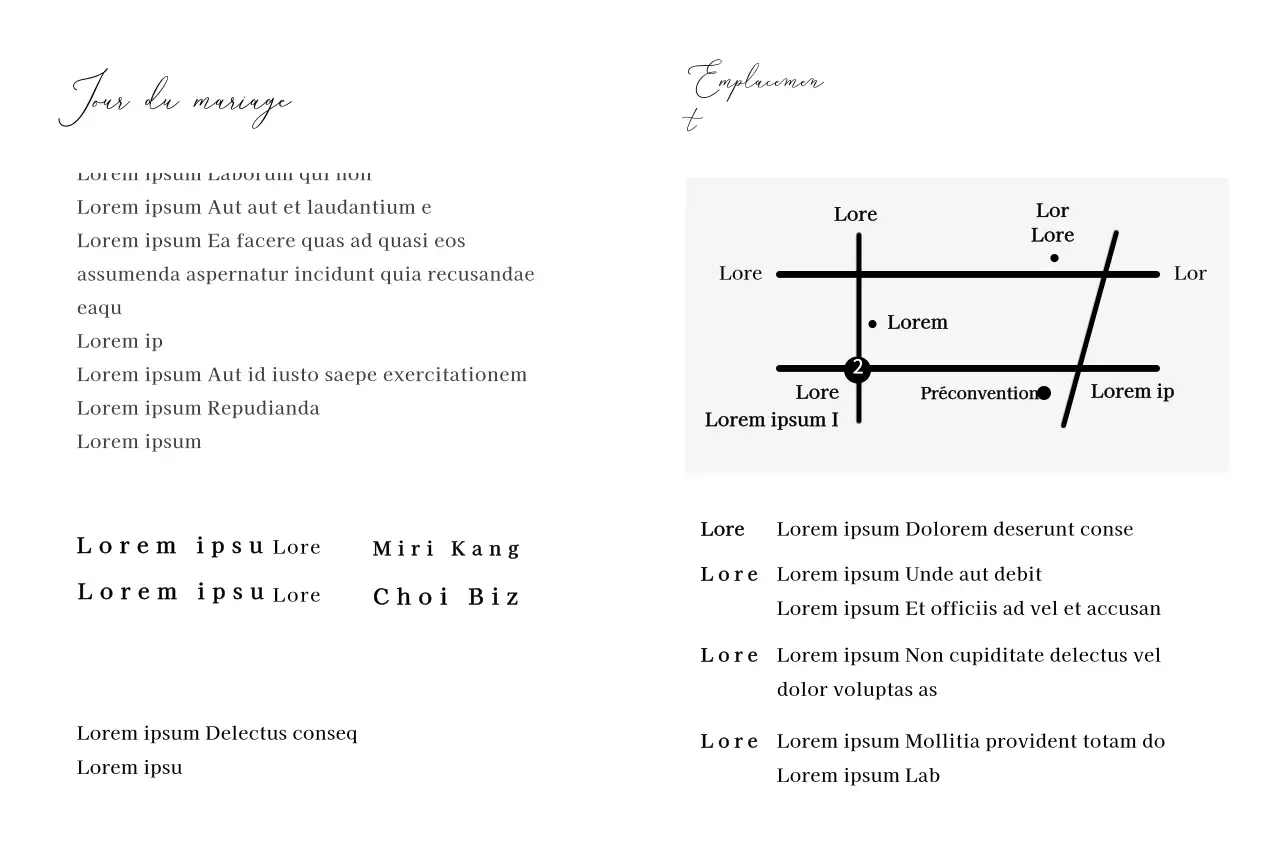 Faire-part de mariage avec une mise en page épurée