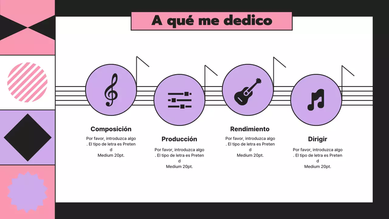 Cartera de compositores de elementos geométricos rítmicos