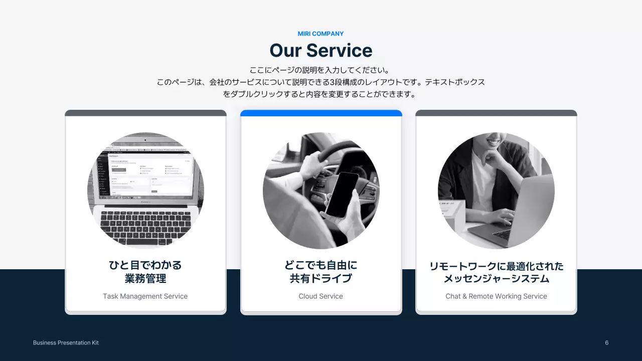 青 シンプル ビジネス プレゼンテーション