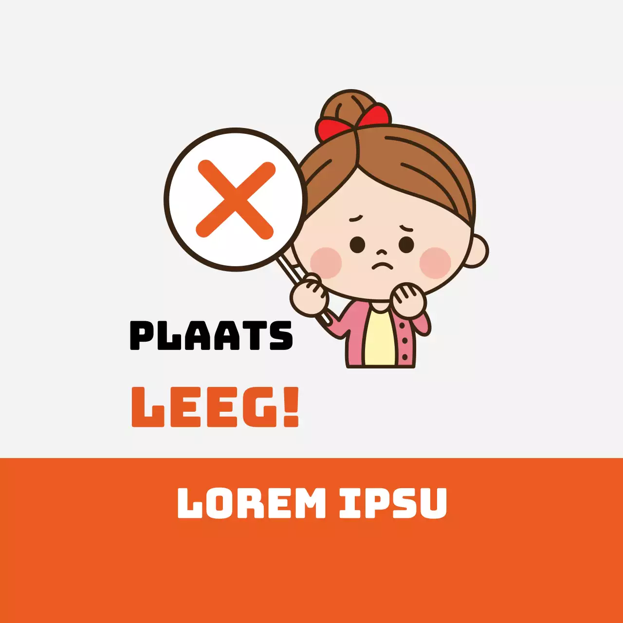 Oranje illustratie schattige corona quarantaine