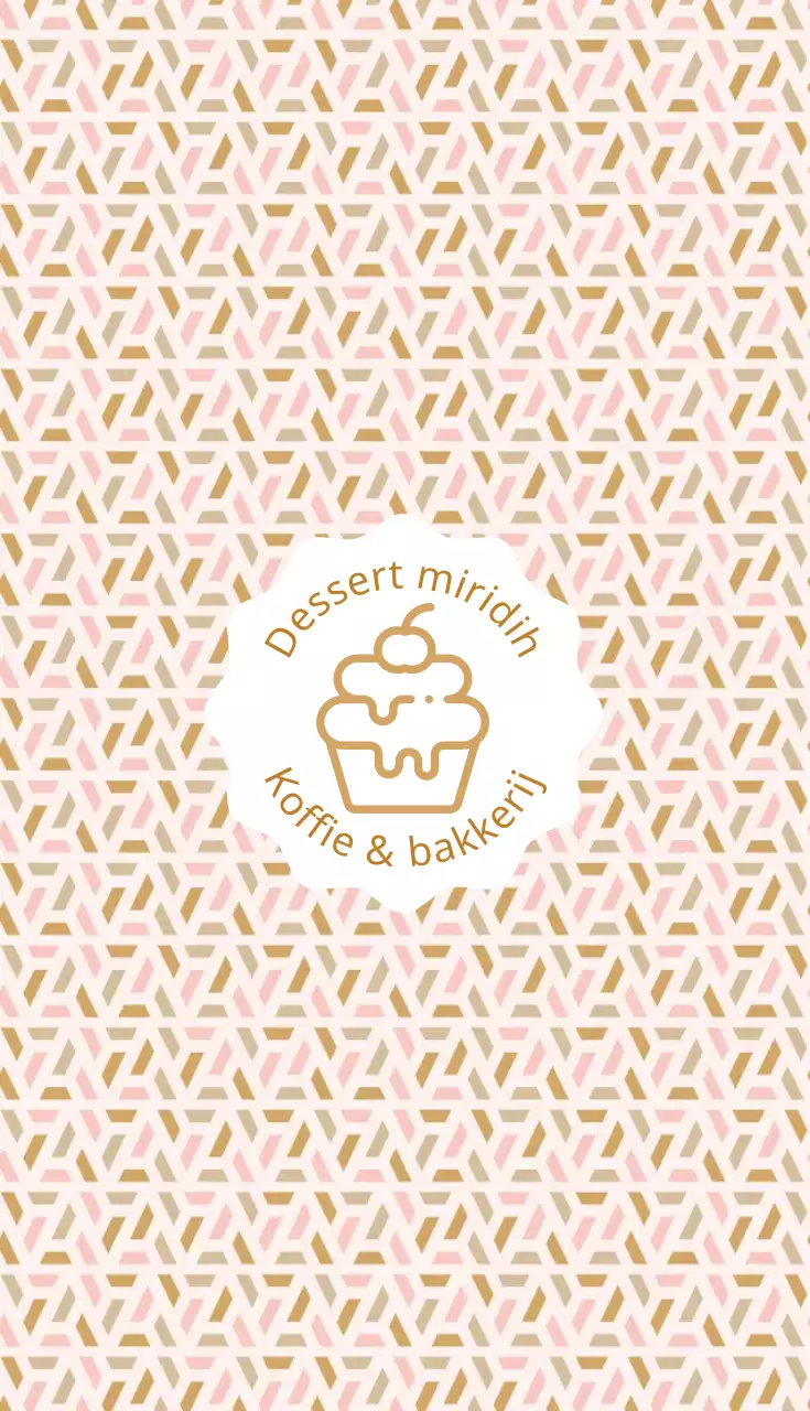 Roze Beige Geïllustreerd Dessert Visitekaartje