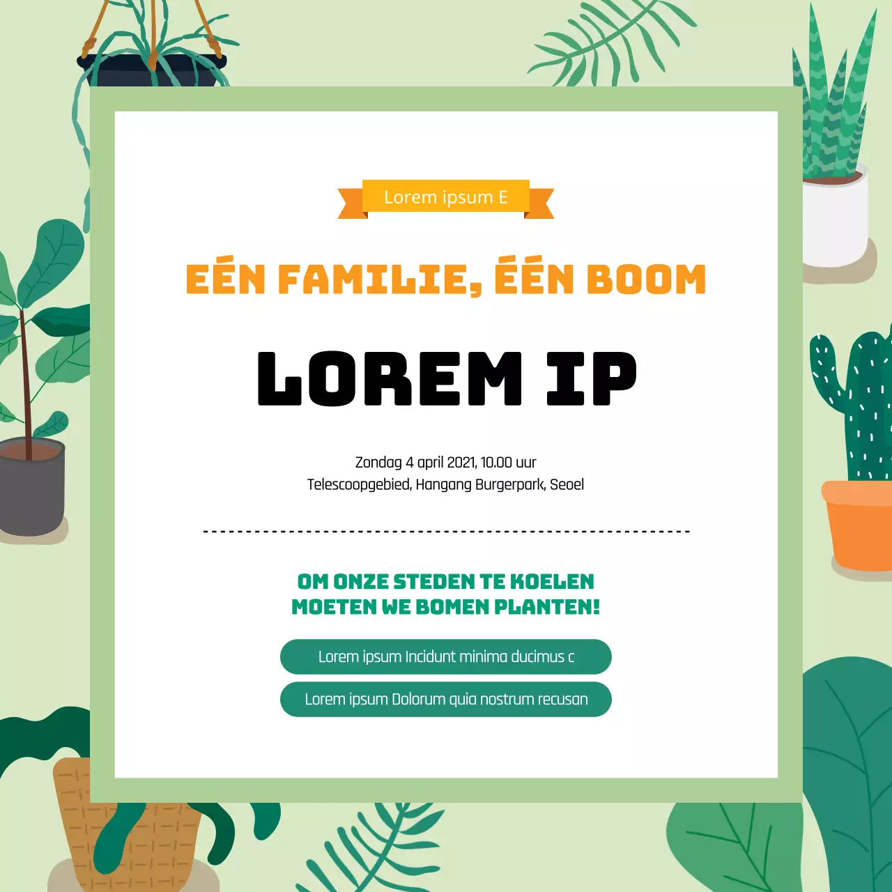 Groene Illustratie Schattige Arbor Day Promotie