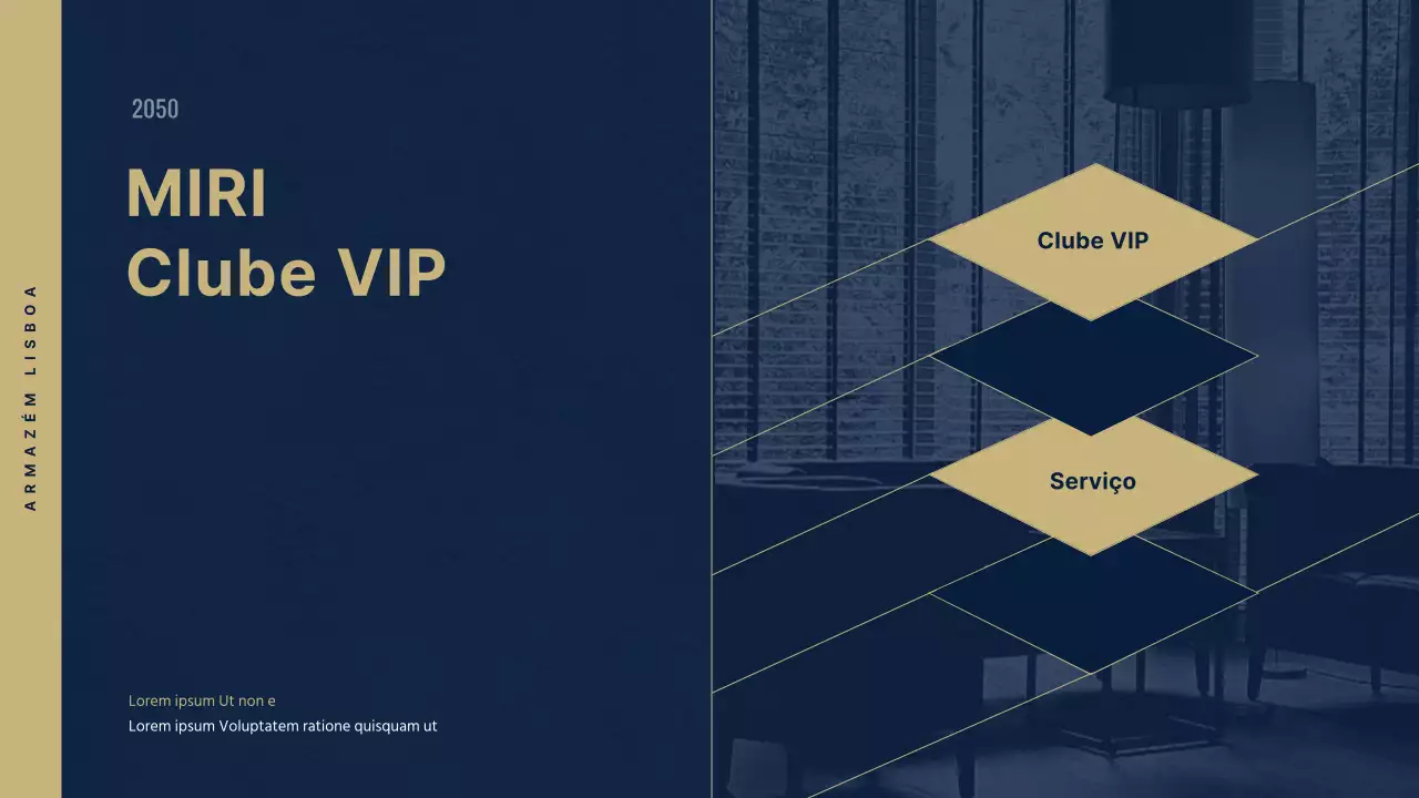 Clube VIP nos grandes armazéns de luxo em azul-marinho
