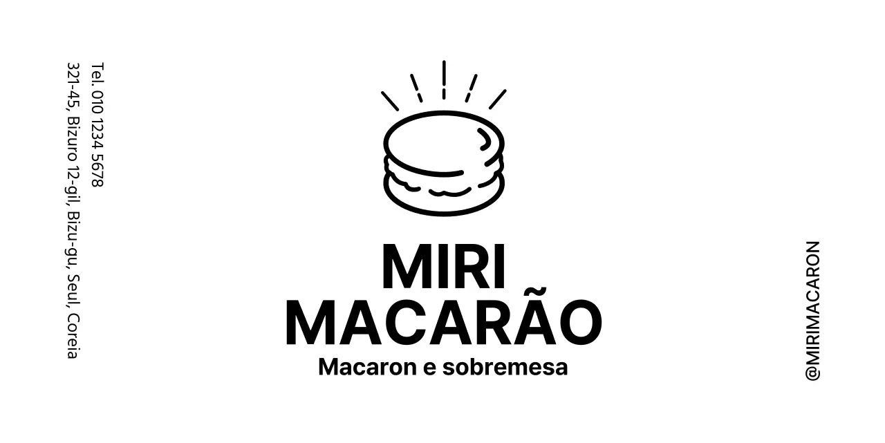 Sobremesa de estilo de logotipo de ilustração de macaron bonito e simples para informações de café e atendimento ao cliente