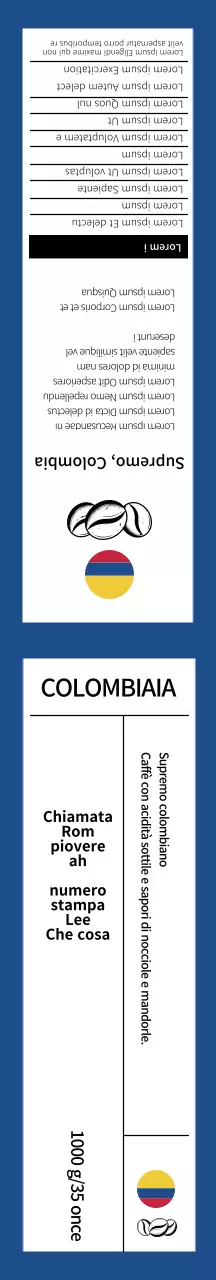 Confezione regalo con chicchi di caffè blu