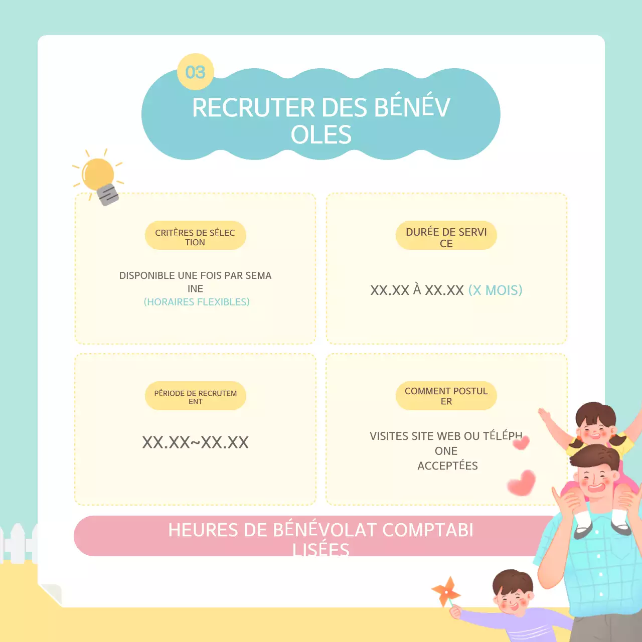 La lettre d'information jaune et menthe de notre charmant centre d'aide sociale