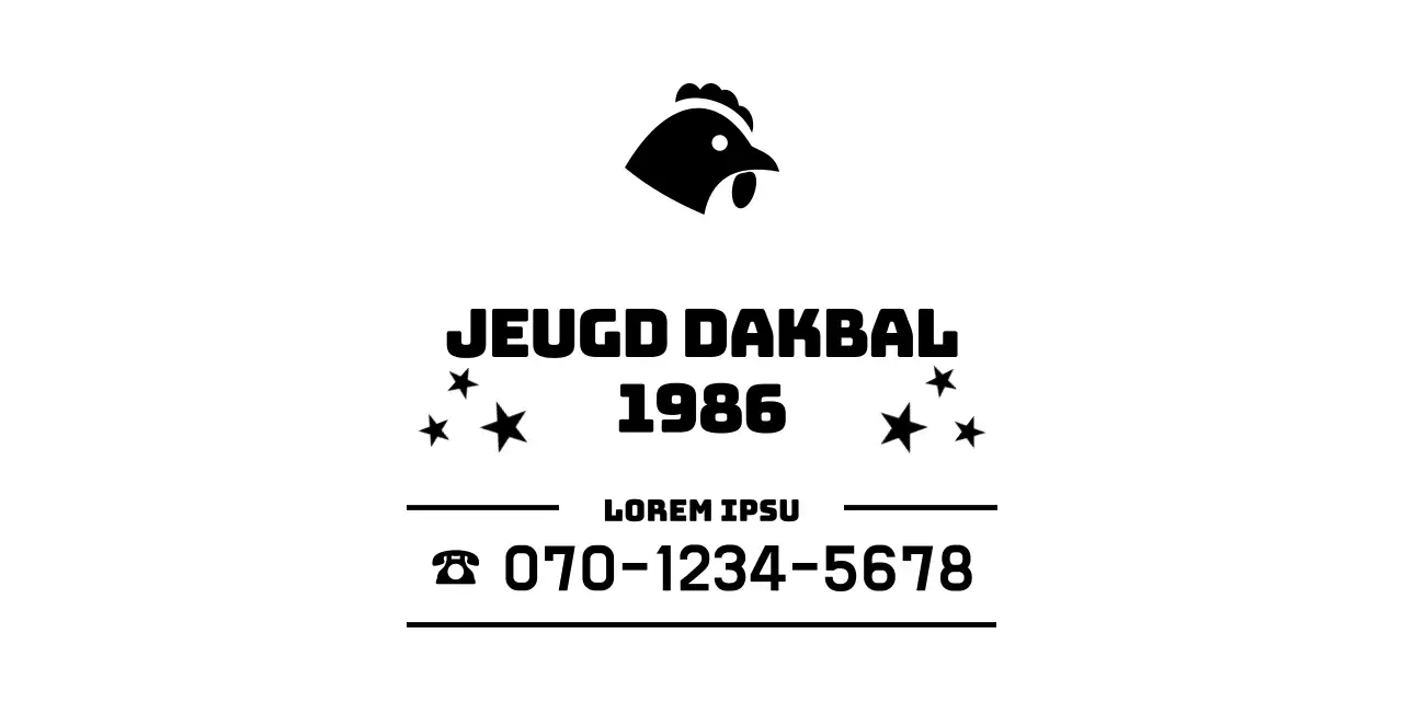 Schone, eenvoudige, kip-voet logo-centrische lay-outstijl voor informatie en gastenservices