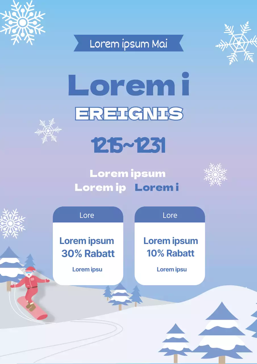 Blue Illustration Weihnachts-Skigebiet Verkauf