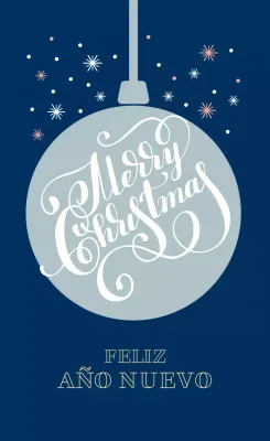 Etiquetas de felicitación navideñas ilustradas en gris azulado