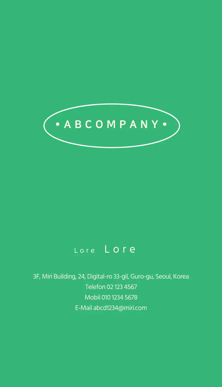 Grün umrandetes ovales Unternehmen