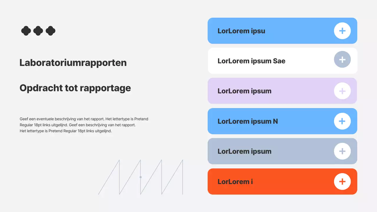 Labrapport met blauwe en oranje kaders