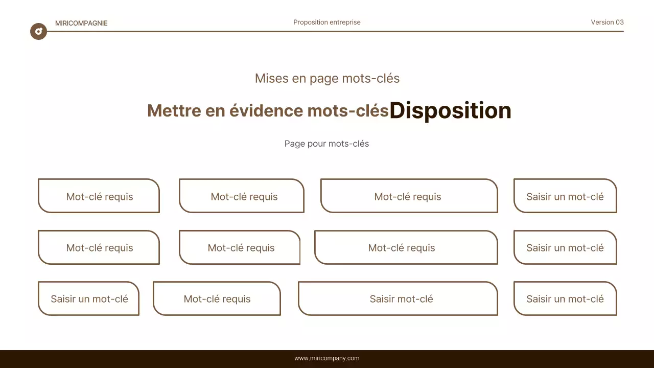 Rapport simple de mise en évidence du texte en marron et blanc