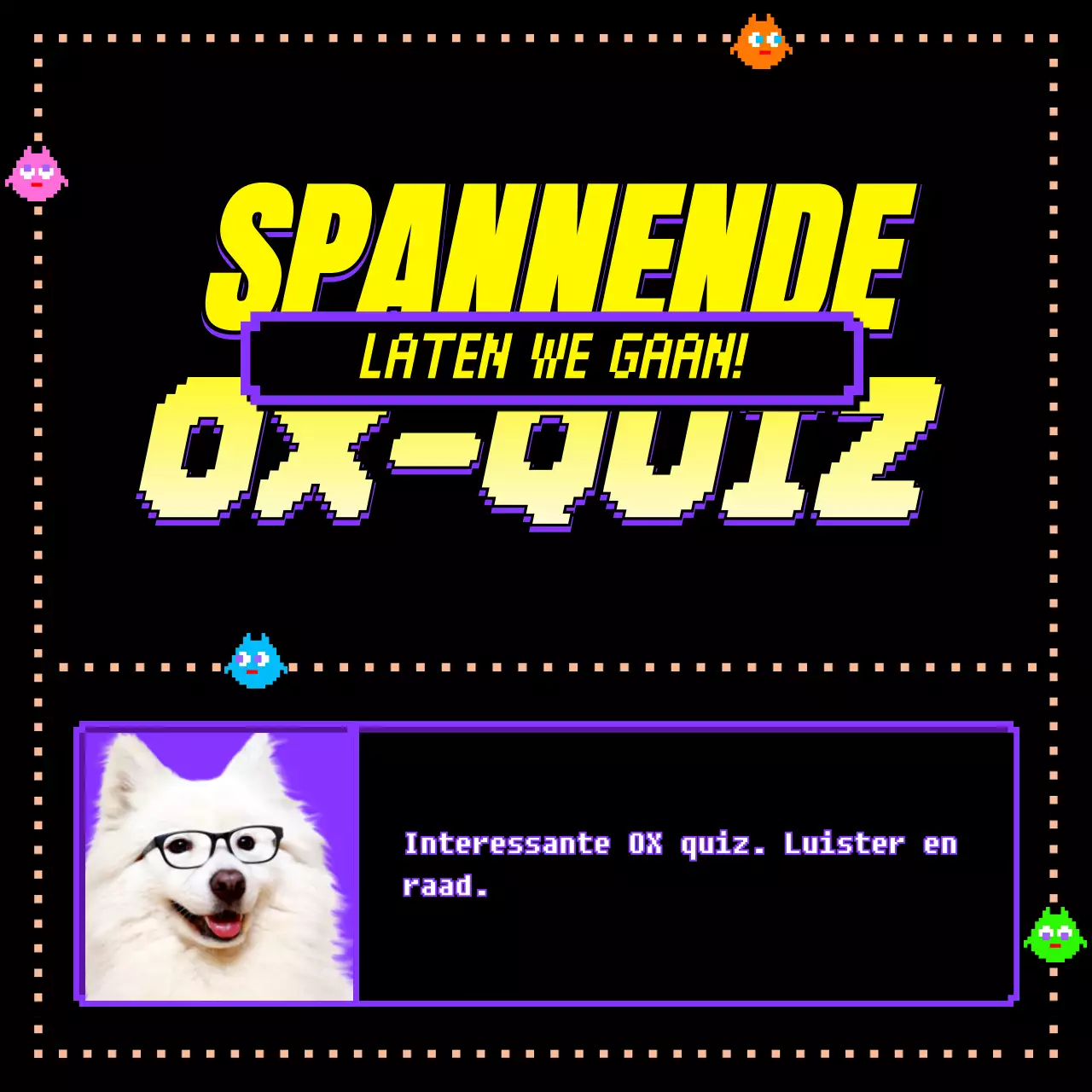 schattig klassiek spel in paarszwartgeelConcept OXQuiz