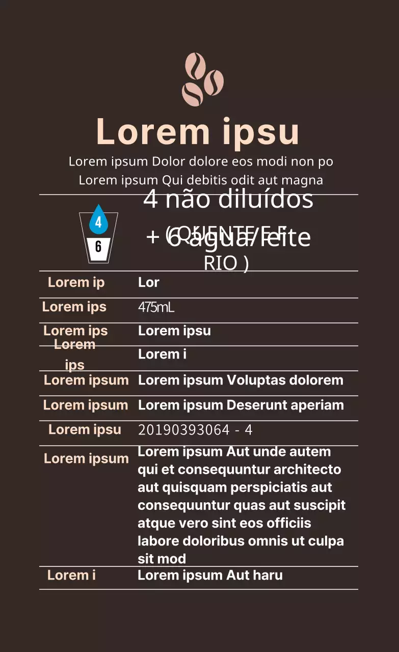 logótipo castanho etiqueta de pormenor simples para café