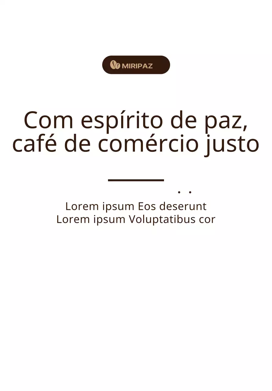 Castanho, estilo de texto simples Informações sobre o café Fairtrade na prateleira