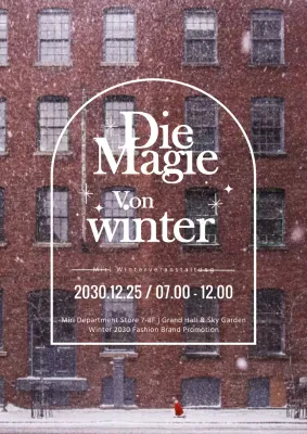 Weiß und braun verschneiten Winter Europa Hintergrund Porträt Poster im Winter