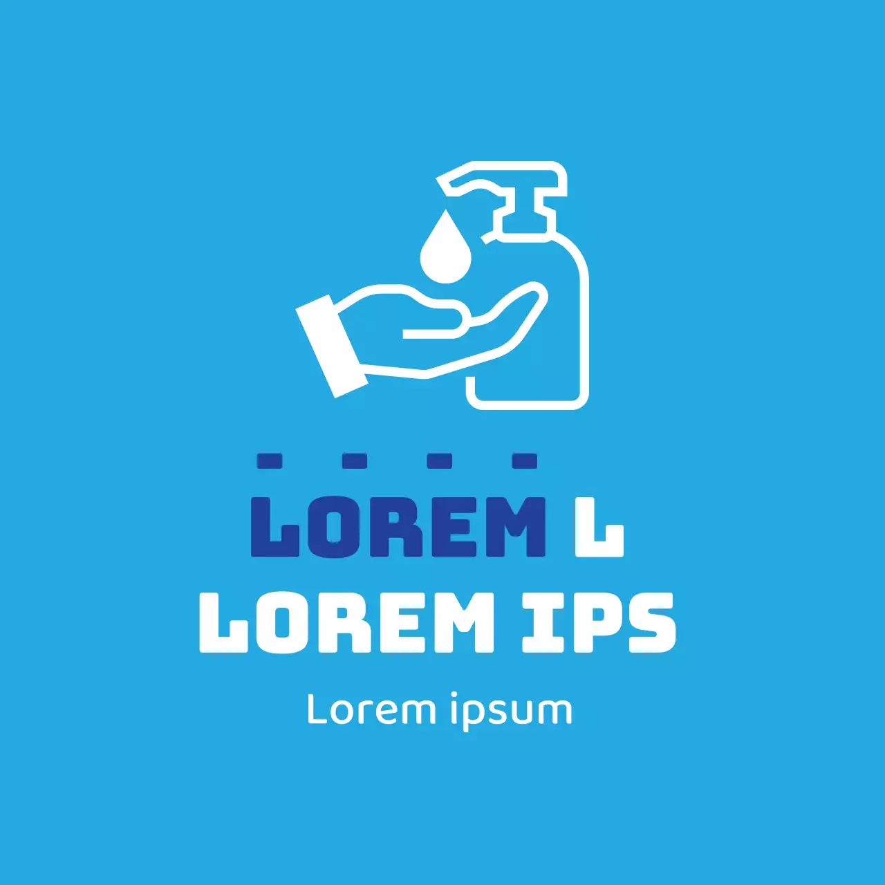 Gebruiksaanwijzing voor blauw geïllustreerde corona handontsmettingsmiddel