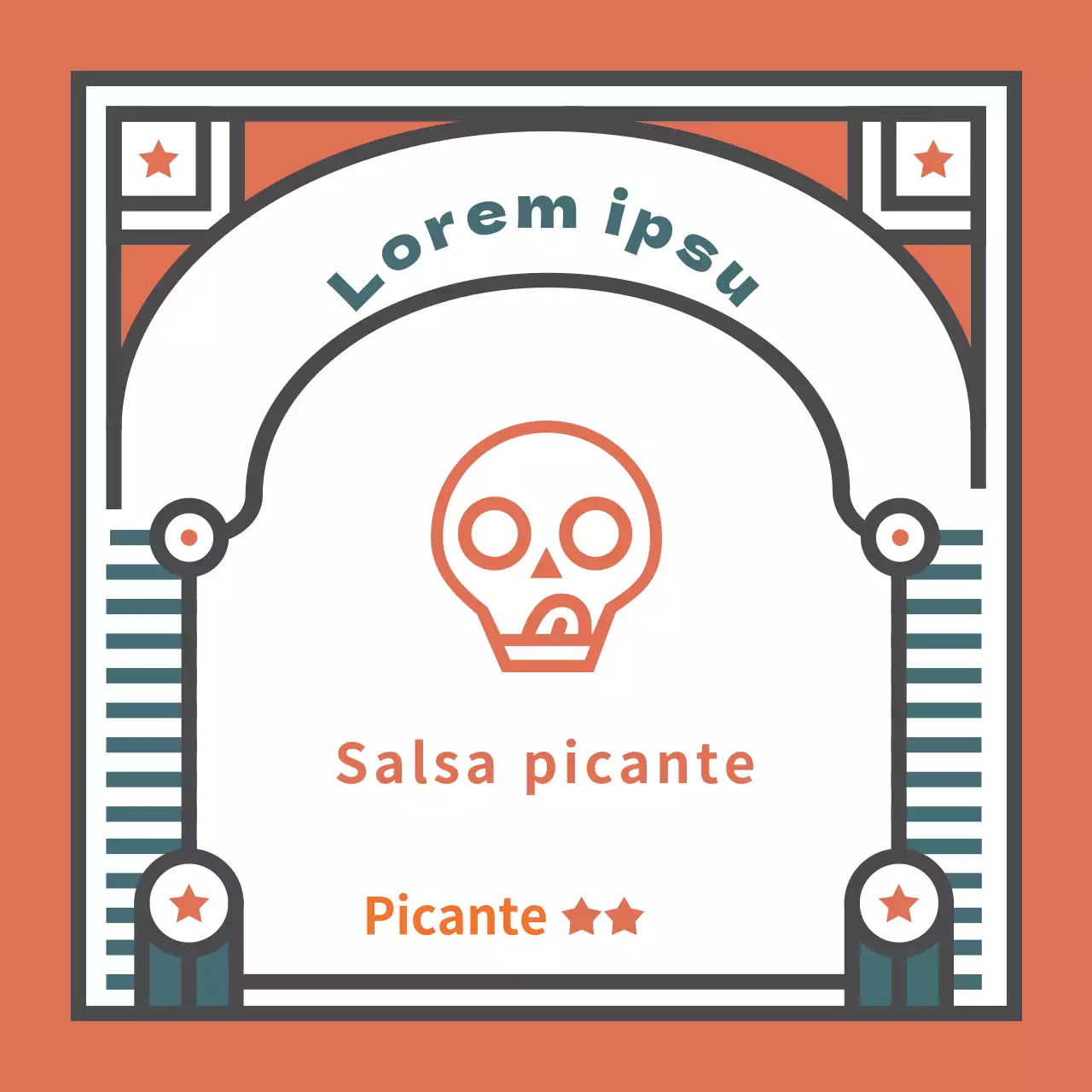 Pegatinas vintage de colores de salsa picante