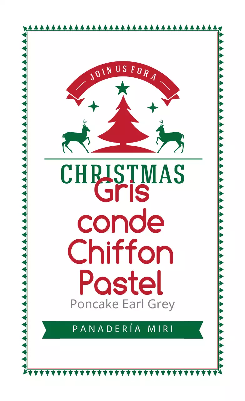 Verde Rojo Ilustración Etiqueta de panadería navideña