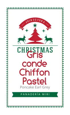 Verde Rojo Ilustración Etiqueta de panadería navideña