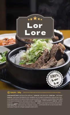 braunes Foto hervorgehobenes Etikett für Lebensmittelrippen