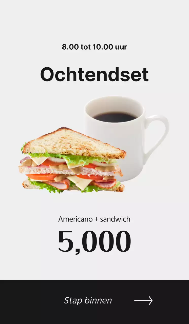 Promoot je café met koffieafbeeldingen en een zwart lettertype voor een strakke uitstraling