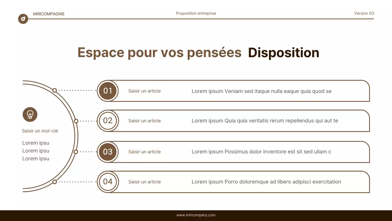 Rapport simple de mise en évidence du texte en marron et blanc